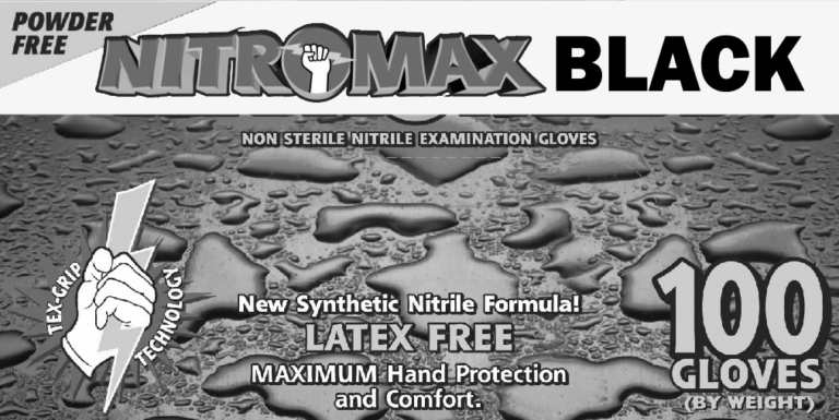  Emerald Personal Protection Products NitroMax Black Nitrile Exam Gloves 